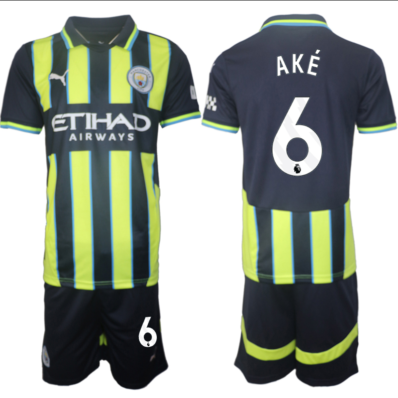 Men 2024-2025 Club Manchester City away black green #6 Soccer Jersey